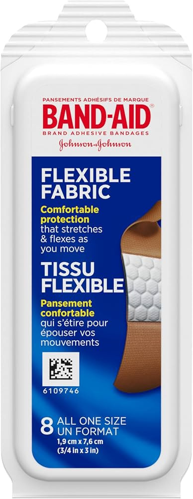 BAND-AID Brand Flexible Fabric Adhesive Bandages, All One Size, 8 Count | Amazon (US)