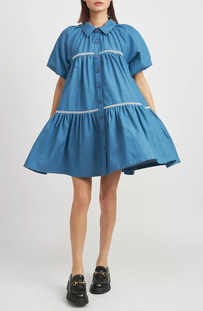 Tara Tiered Cotton Trapeez Shirtdress | Nordstrom