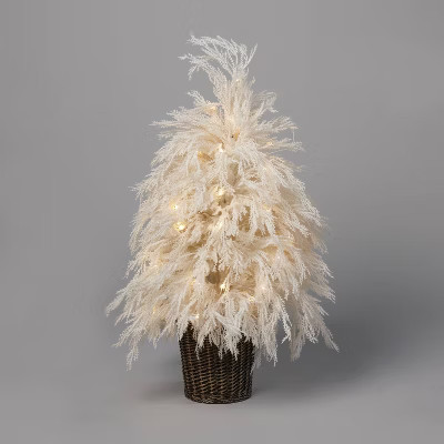 3' Pre-Lit Faux Pampas Grass Artificial Christmas Tree Clear Lights - Wondershop™ | Target