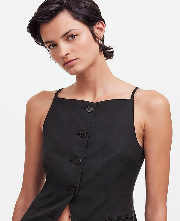 Square-Neck Vest in Drapey Twill | Madewell