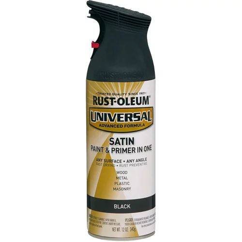 Black, Rust-Oleum Universal All Surface Interior/Exterior Satin Spray Paint, 12 oz | Walmart (US)