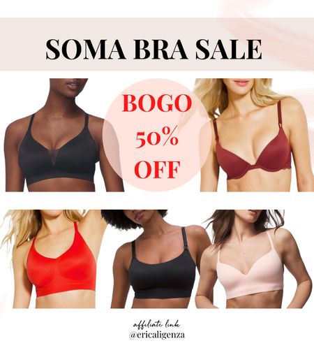 BOGO 50% off bras at soma! 

Wireless bra // plunge front bra // v neck bra // wireless nursing bra // lace back wireless bra 

#LTKStyleTip #LTKSaleAlert #LTKFindsUnder50