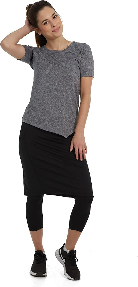 Snoga Athletics- Women's Sport Snoga 21in Modest Midi Pencil Skirt w/Leggings & 2 Pockets for Exe... | Amazon (US)