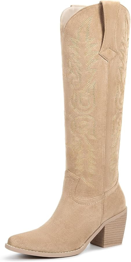 wetkiss Women's Pointed Toe Cowboy Boots | Amazon (US)