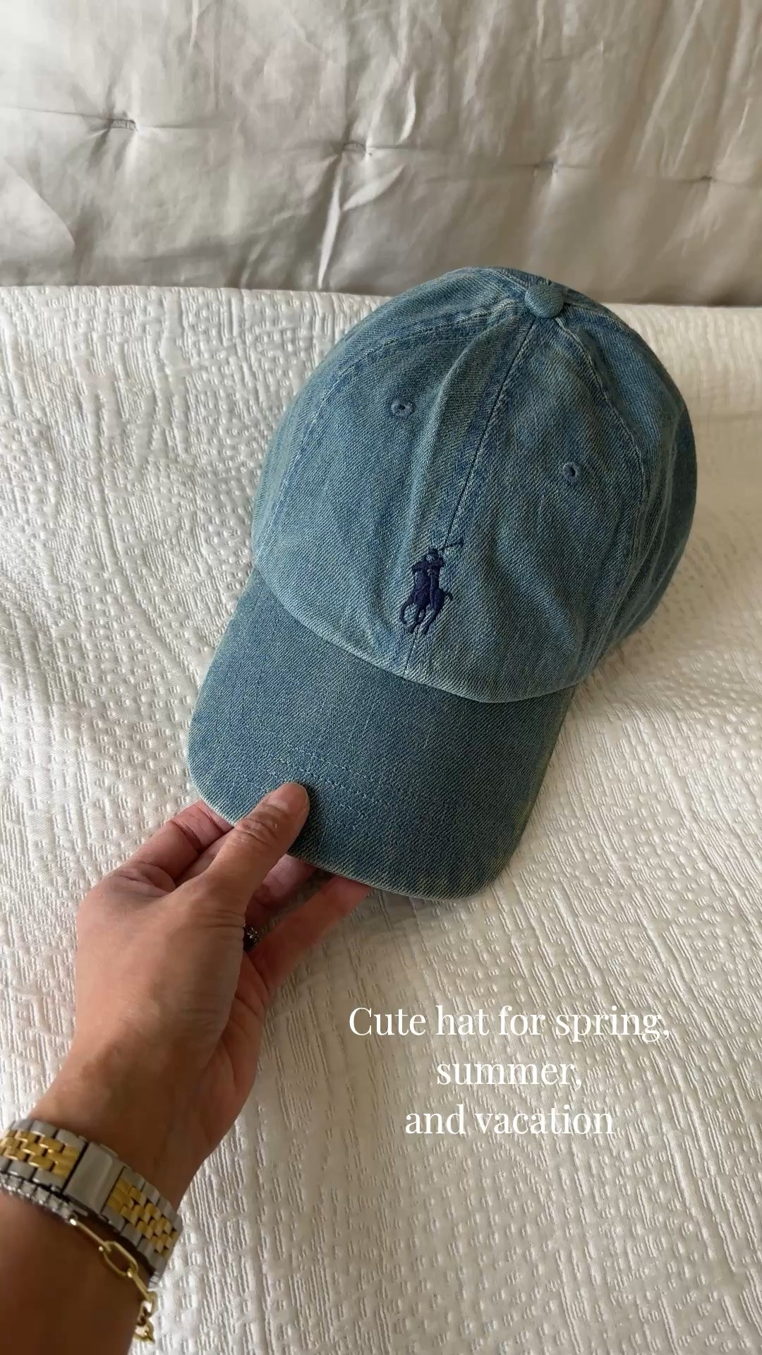 Spring break. Vacation  Cute hat for spring, summer, and vacation outfits. Nice lighter cotton denim material. Adjustable size; I have a large head and it fits me comfortably  

#LTKOver40 #LTKTravel