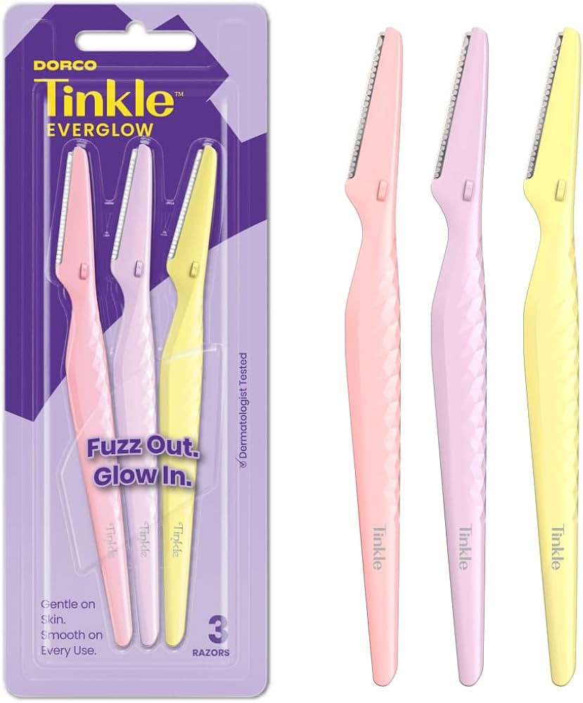 Tinkle Dermaplaning Tool 3ct, Dermaplane Razor for Women, Safe and Easy Peach Fuzz Remover, Eyebr... | Amazon (US)