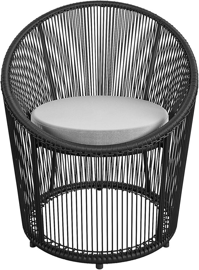 CosmoLiving by Cosmopolitan, Taura Collection, Resin Rope, Outdoor, Black Lounge Chair | Amazon (US)