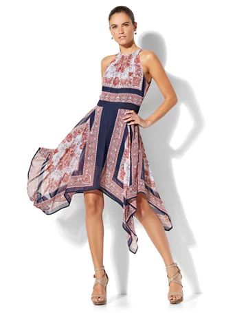 Scarf-Hem Halter Dress | New York & Company