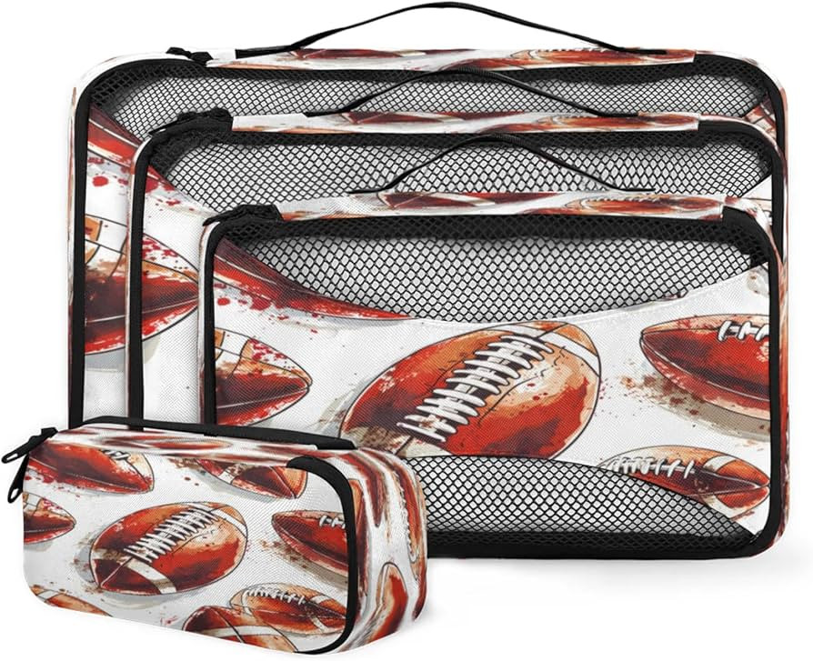 Football Packing Cubes for Travel, Luggage Packing Organizers, Sports Rugby American Travel Acces... | Amazon (US)