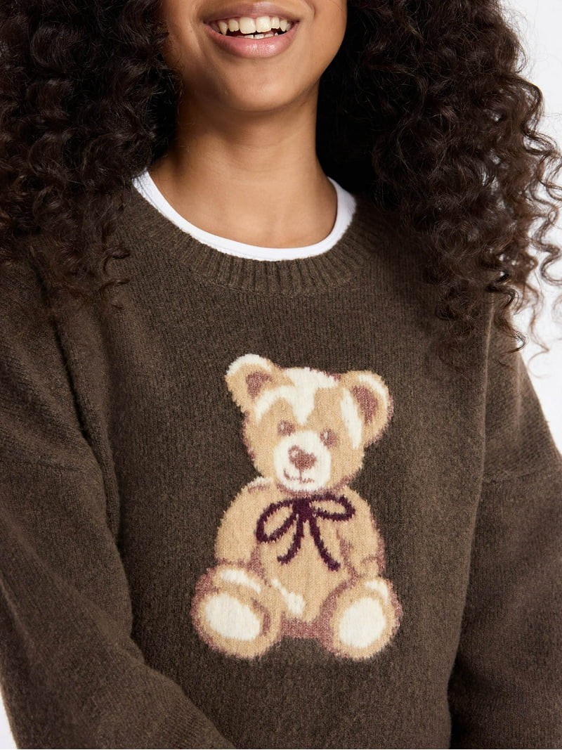 Weekend Academy Girls Pullover Graphic Print Sweater, Sizes 4-18 | Walmart (US)