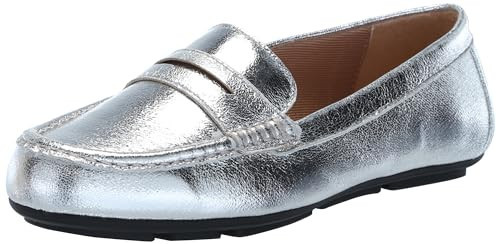 LifeStride Womens Riviera Slip On Loafers Silver 8.5 W | Amazon (US)