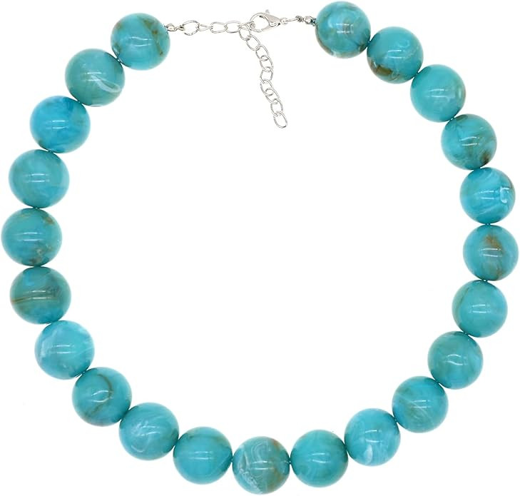 We We Chunky Large Beaded Necklace for Women Big Acrylic Round Beads Statement Necklaces Costume ... | Amazon (US)