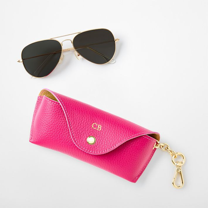 Italian Leather Glasses Case Keychain | Mark and Graham
