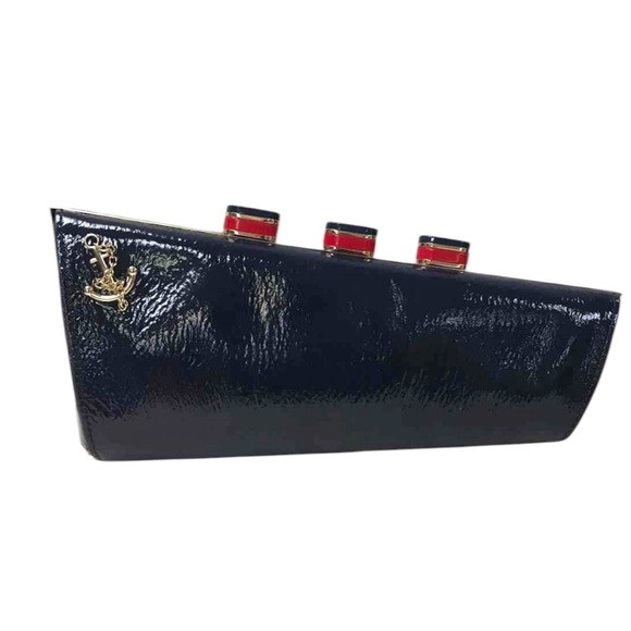 NWOT - Kate Spade All Aboard Midnight Blue Ship Clutch | Poshmark
