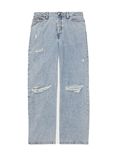 Tommy Hilfiger Women's Adaptive Wide Leg Jeans with Elastic Waist, Light WASH, 10 | Amazon (US)