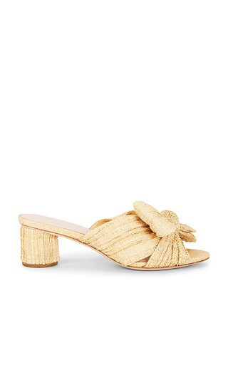 Loeffler Randall Emilia Pleated Knot Mule in Beige. - size 9.5 | Revolve Clothing (Global)