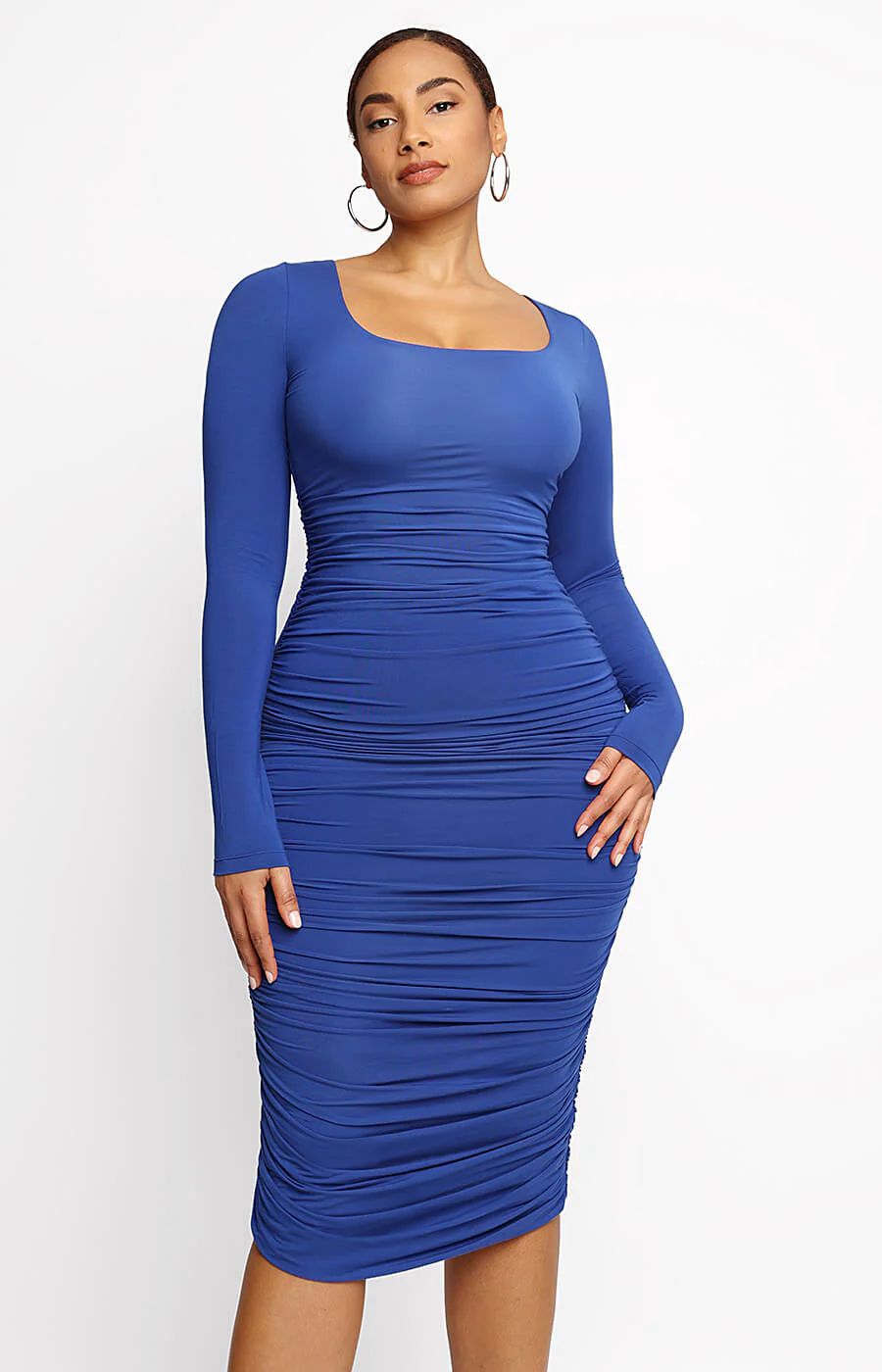 Built-In 360° Smooth Ruched Shaping Dress | Shapellx