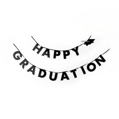 Black and White Happy Graduation Banner by Bonjour Fete | Target