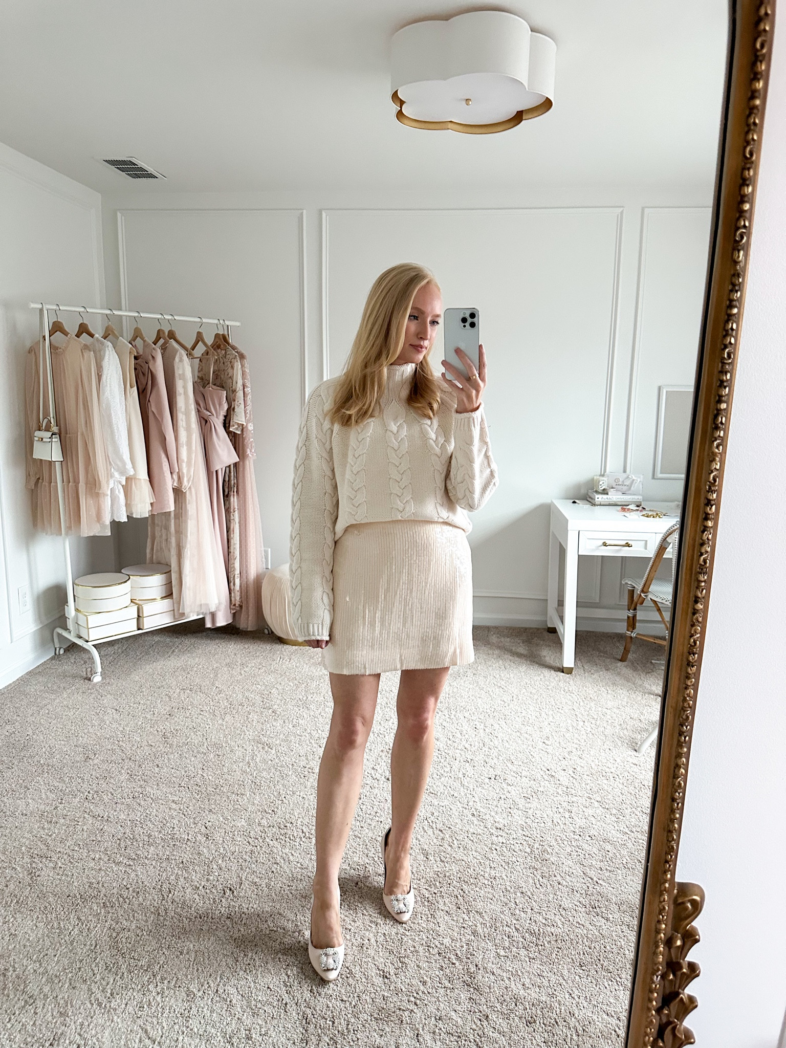 I took a chance in this cashmere sweater and it far exceeded my expectations! Easily my favorite sweater that’s entered my wardrobe. It’s a splurge, but so worth it. It’s very soft and cozy and doesn’t feel stiff like typical cable knit sweaters. I’m wearing a small paired with this neutral sequin skirt for the holidays. 

Classy holiday outfit // cashmere sweater // light summer color palette // blush outfit // j crew outfit 

#LTKHoliday