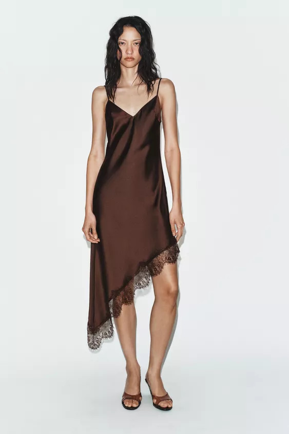 SATIN LACE DRESS | Zara UK