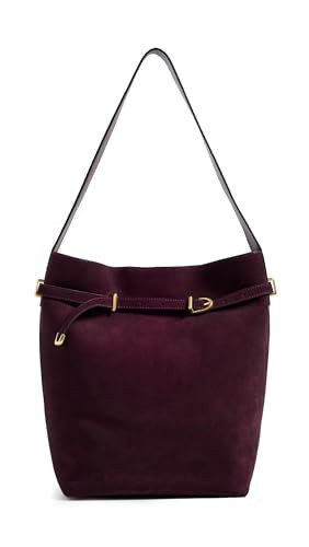 Madewell Women's The Essential Belted Bucket Tote In Suede, Dark Burgundy, One Size | Amazon (US)