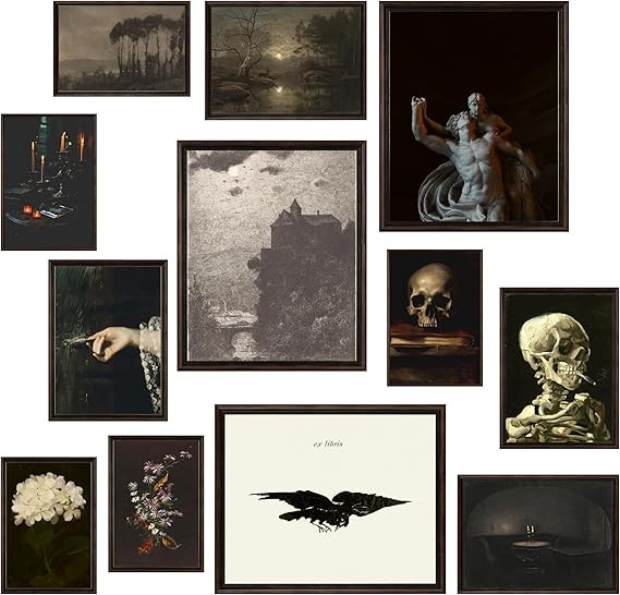 97 Decor Dark Academia Room Decor - Gothic Home Decor, Moody Halloween Decor, Dark Academia Aesth... | Amazon (US)