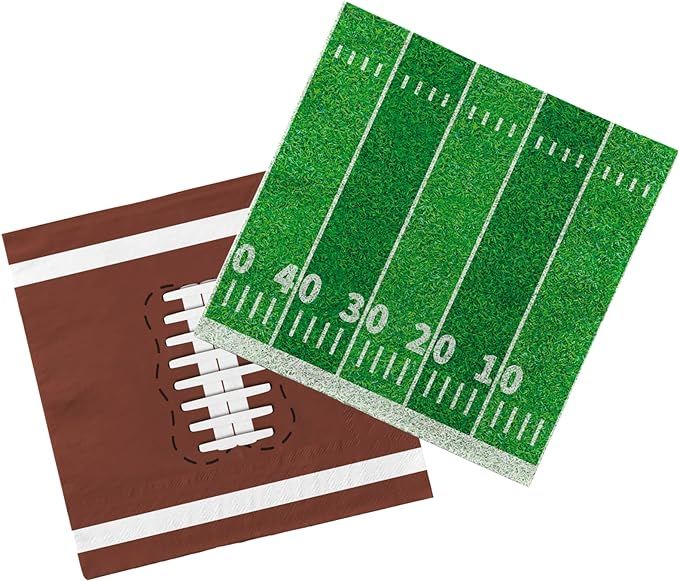 Football Birthday Party Supplies Disposable Paper Cocktail Napkins for Tailgate Party Decorations... | Amazon (US)
