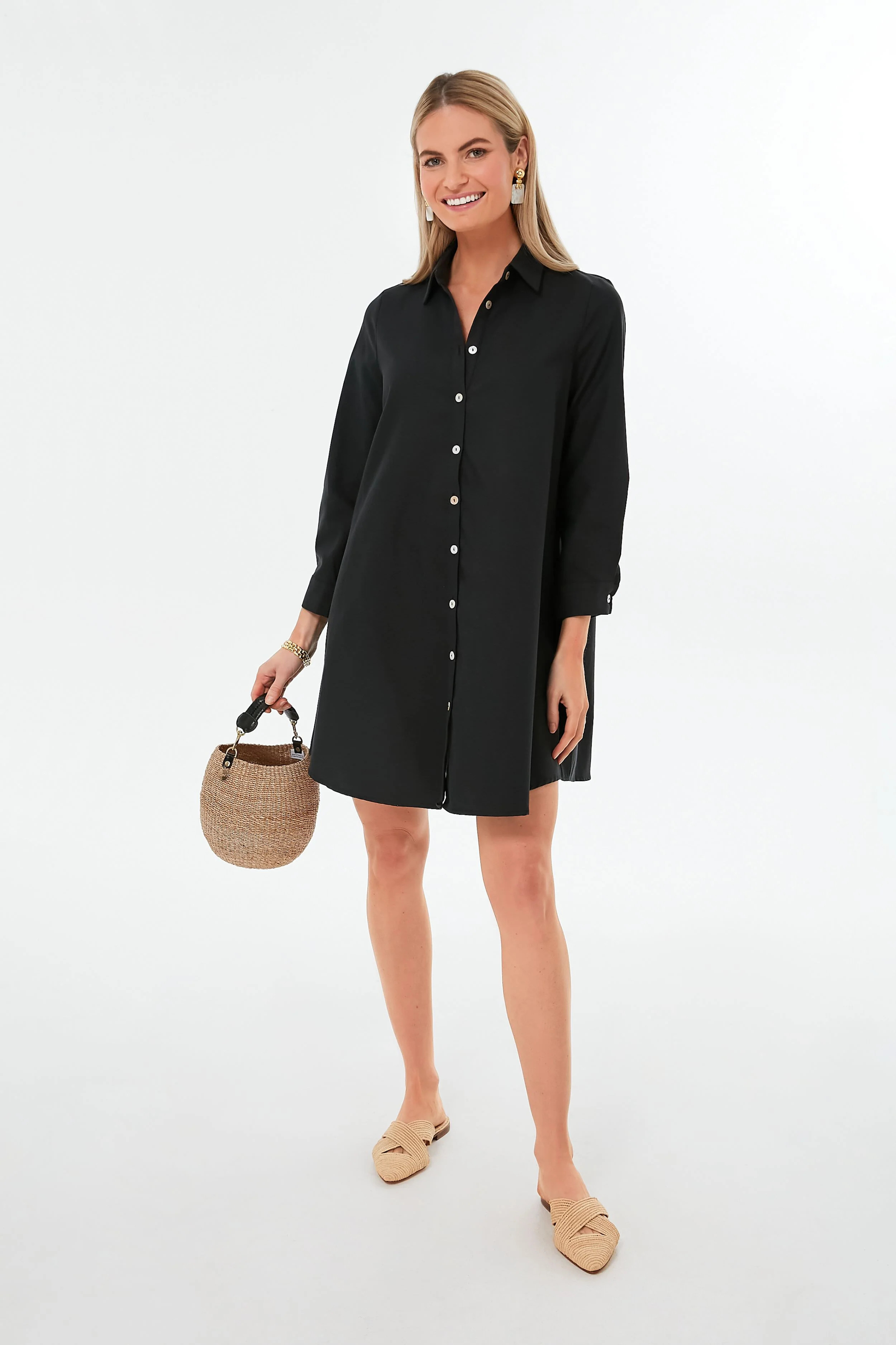 Black Oxford Harris Shirt Dress | Tuckernuck (US)