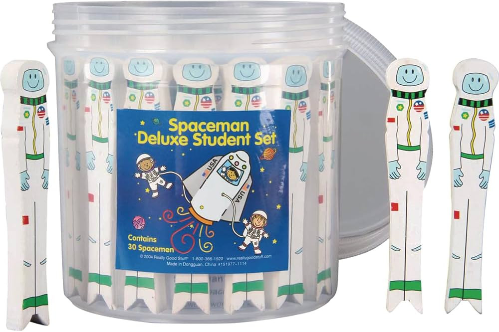 Really Good Stuff Spaceman Deluxe Student Set - 30 Spacemen with Reusable Storage Container, Writ... | Amazon (US)