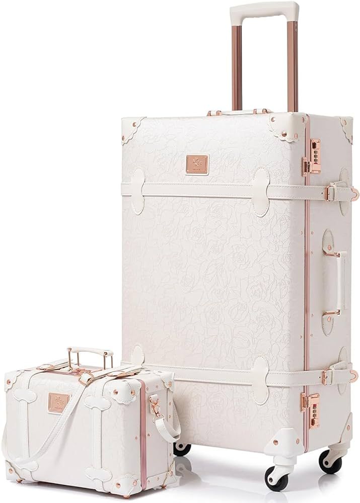urecity Vintage Suitcase Set for Women, Vintage Luggage Sets for Women 2 Piece, Cute Designer Tru... | Amazon (US)