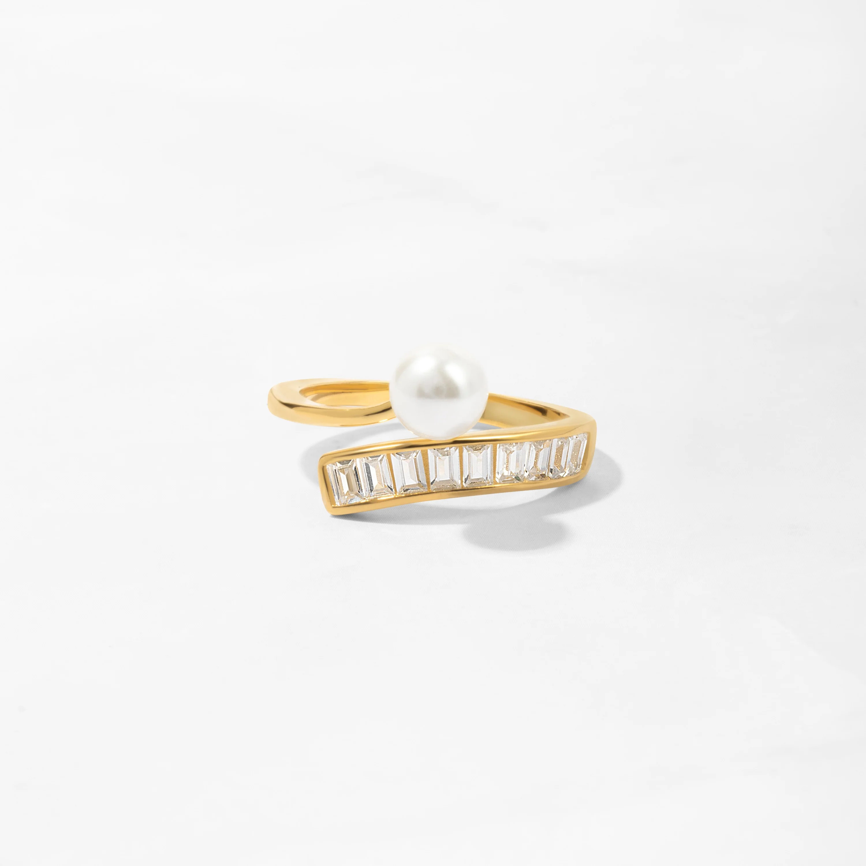 Pearl Baguette Ring | Sami Jewels