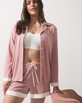 Long Sleeve Notch Collar Top & Shorts PJ Set | Soma Intimates