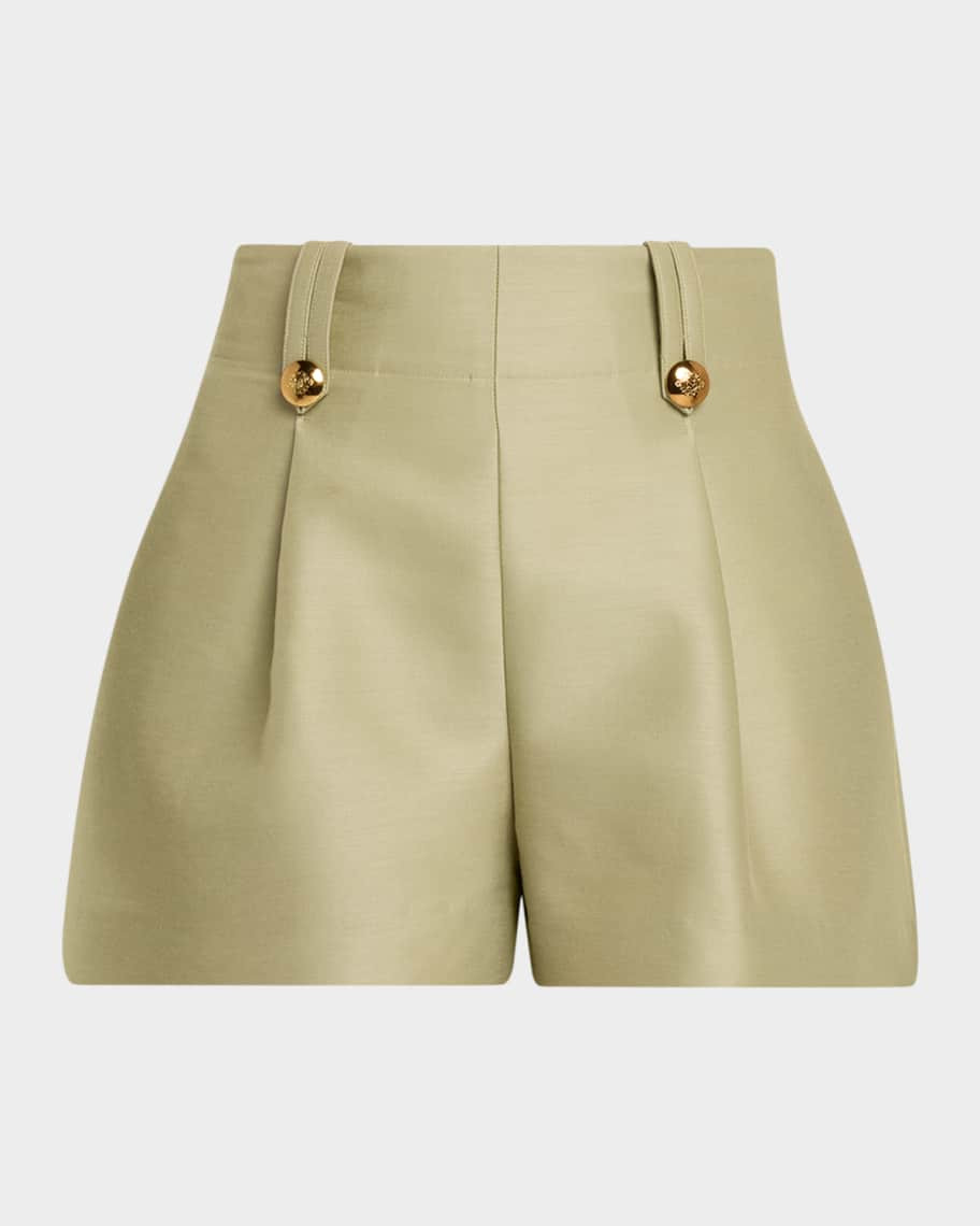 Zimmermann Luna Wool Silk Tailored Shorts | Neiman Marcus