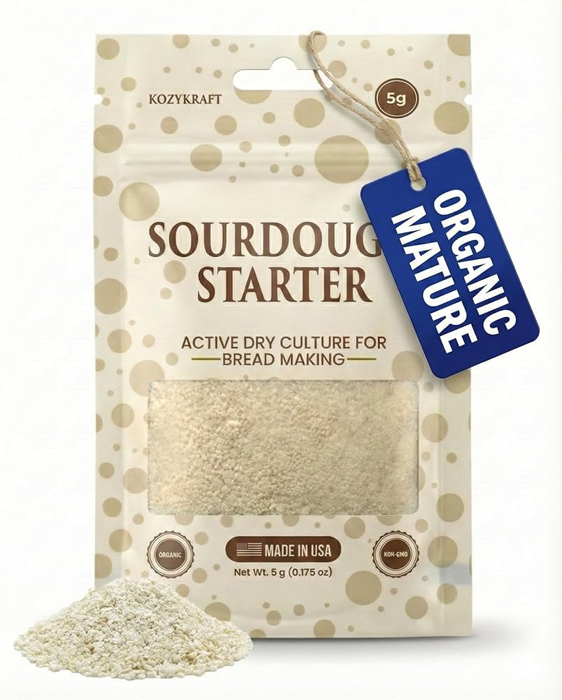 Sourdough Starter Culture – Dehydrated Wild Dry Yeast for Baking Homemade Artisan Bread – Org... | Amazon (US)