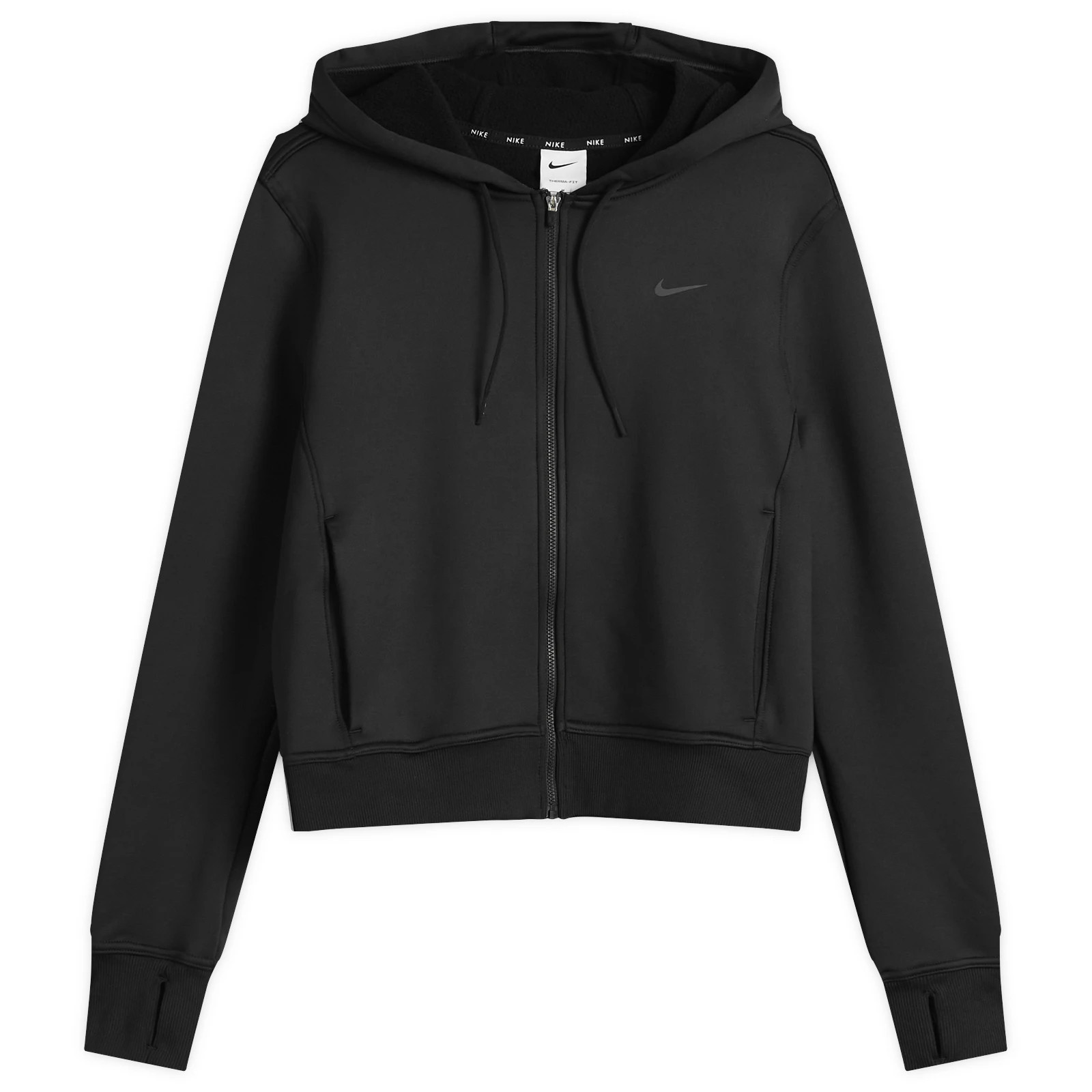 Nike Women's One Therma- Fit Hoodie in Black, Size Large | END. Clothing