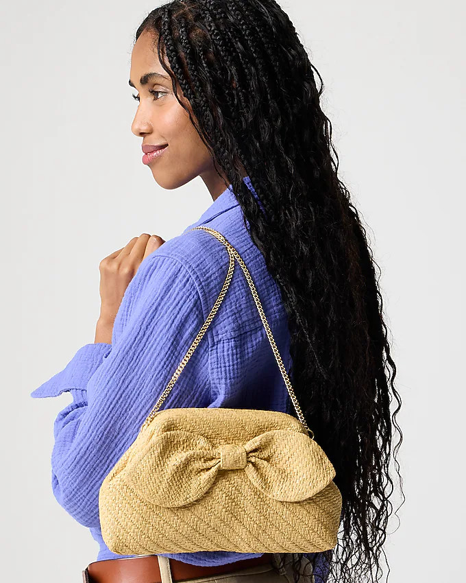 Straw bow clutch | J.Crew Factory