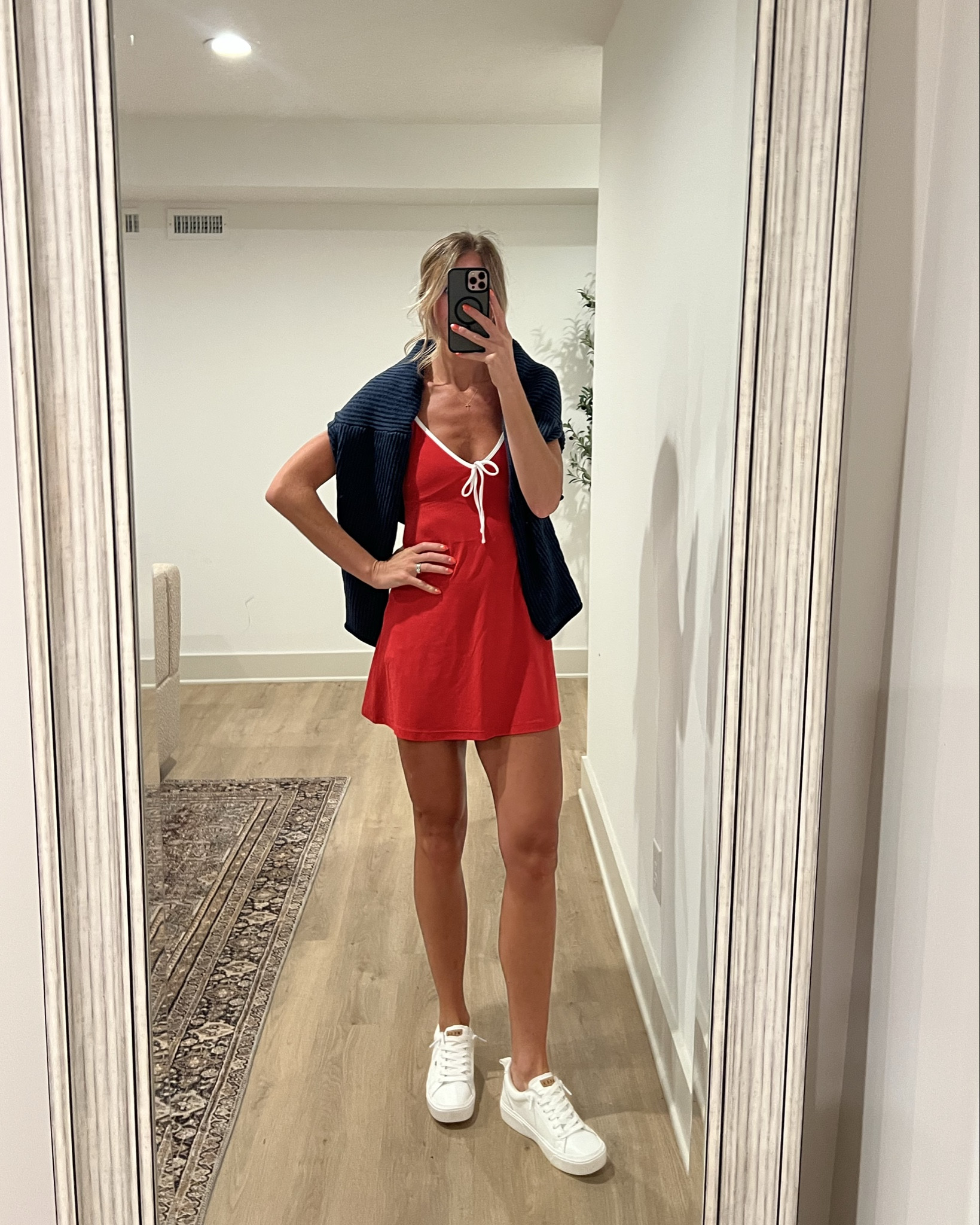 CODE AFSUMMER stacks on lowest price of dress
MDW Outfits  for Nantucket. Sizing below:
Size small tall in sweater
Size 6 in striped dress
Size 27 long in striped pants (run on the bigger side)
Size medium in white pants and striped shorts.  
Sized up to medium in active dress for length. Long torso friendly.  
Wearing my true size in denim shorts.  The naturally run looser
Small in red tank
Small in red skort

#LTKSeasonal

#LTKSeasonal #LTKActive