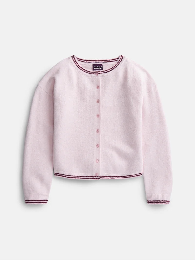 Weekend Academy Girls Button Front Cardigan with Long Sleeves, Sizes 4-18 | Walmart (US)