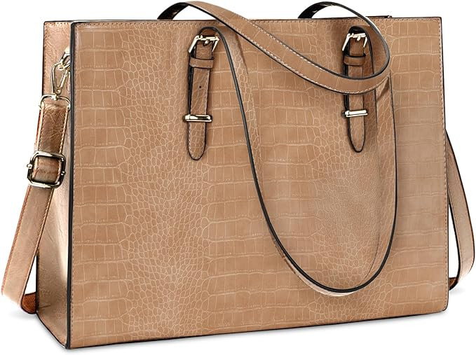 Laptop Bag for Women 15.6 Inch Laptop Tote Bag Leather Classy Computer Briefcase for Work Waterpr... | Amazon (US)