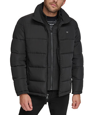 Calvin Klein Men's Puffer With Set In Bib Detail, Created for Macy's - Macy's | Macy's