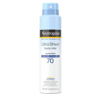 Neutrogena Ultra Sheer Sunscreen Spray, SPF 70, 5oz | Target