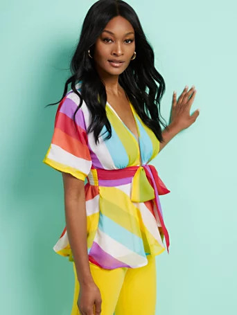 stripe tie-front top | New York & Company