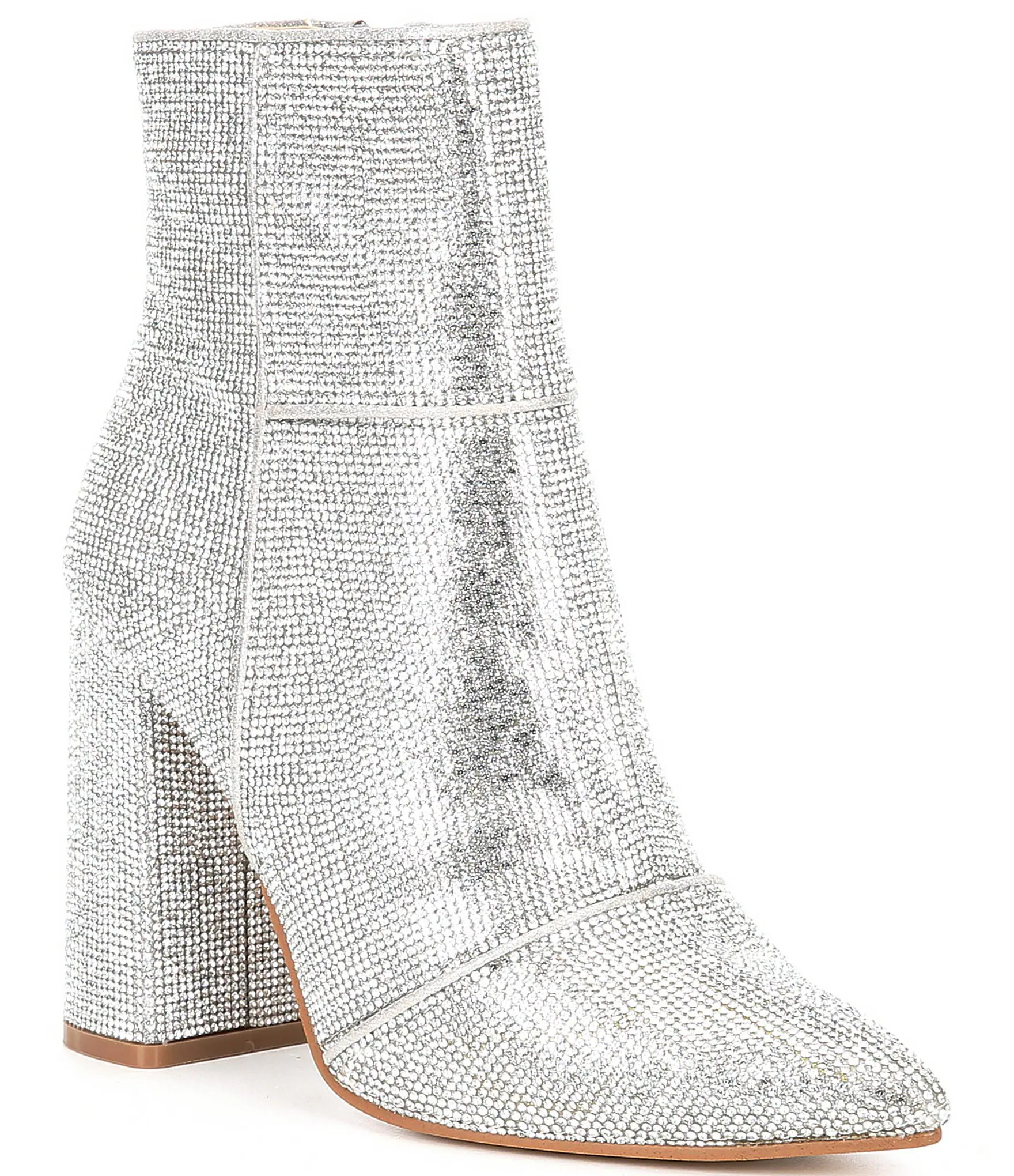 Noticed-R Rhinestone Embellished Block Heel Booties | Dillards
