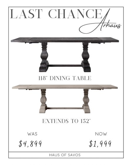 Last chance, get it before it’s gone!! 

This table is HUGEEEE!! And for this price wow ! 

Oversized dining table, dining table under 2k, 10 person dining, 12 person dining, black dining table, wood dining table, transitional, organic modern, coastal, dining room ideas, Airbnb, grey dining table, neutral decor 

#LTKhome #LTKFind #LTKsalealert