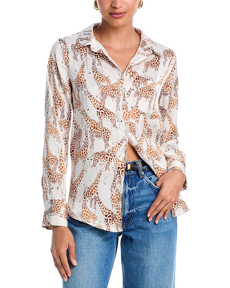 Aqua Giraffe Satin Shirt - Exclusive | Bloomingdale's (US)