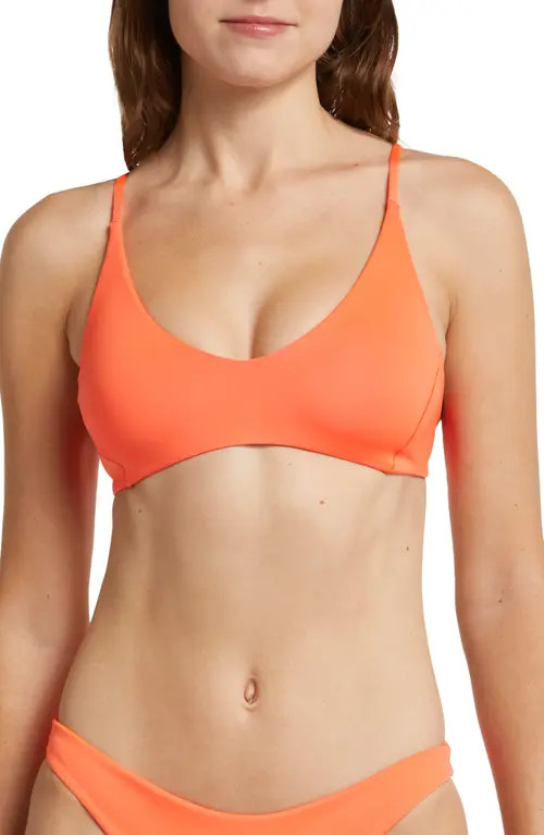 LEFT ON FRIDAY Sunday Bikini Top in Aperol at Nordstrom, Size Medium | Nordstrom