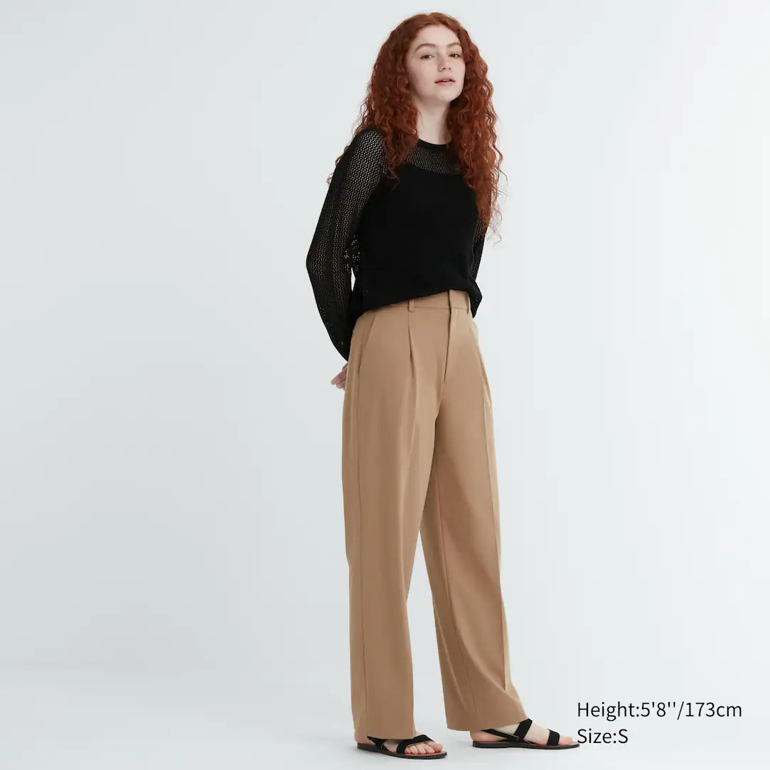 HOSE MIT BUNDFALTEN (WIDE FIT, LANG) | UNIQLO (DE)