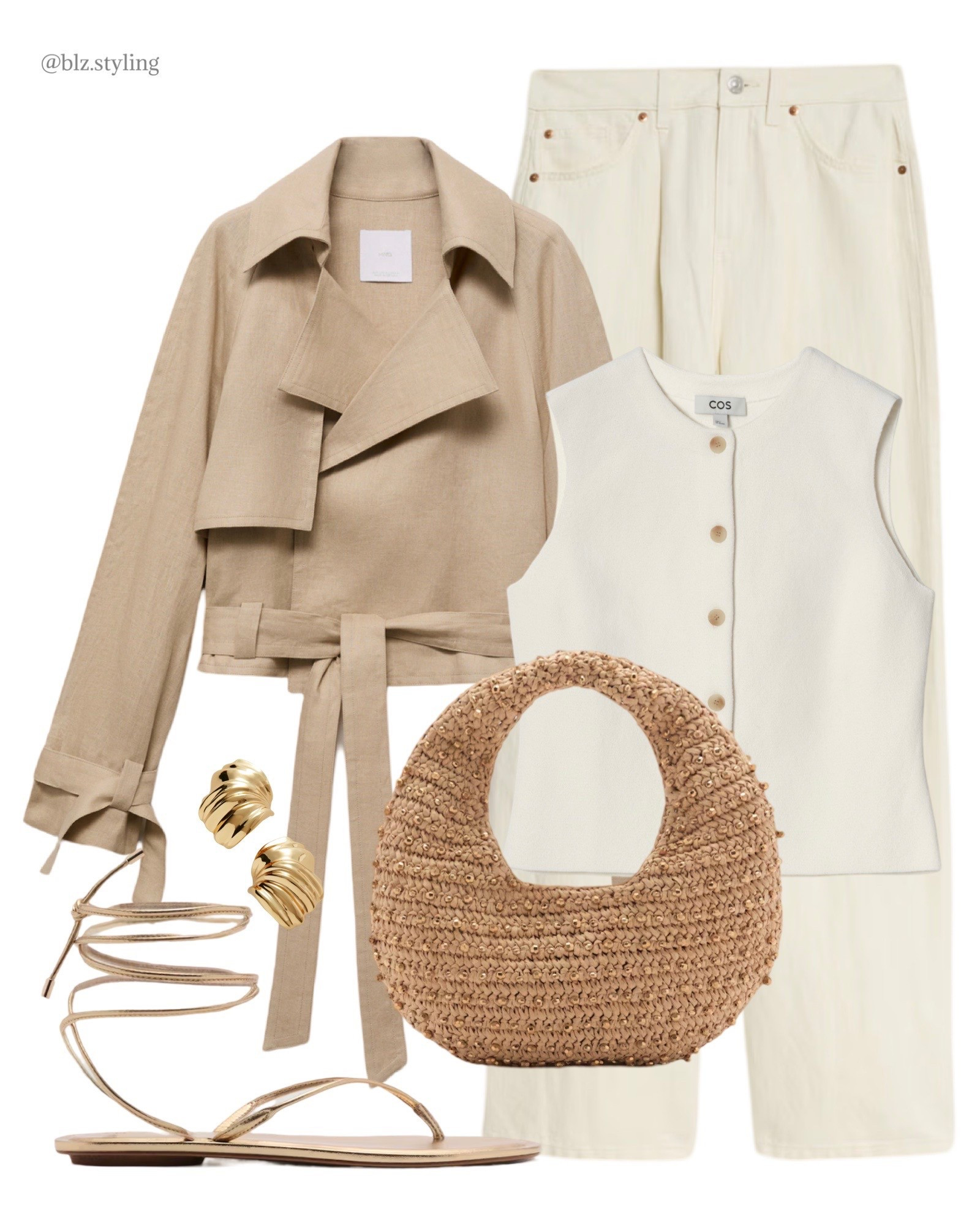 Spring outfit, linen trench, linen trousers, raffia bag, gold sandals 

#LTKspring #LTKAprilSpotlight #LTKstyletip