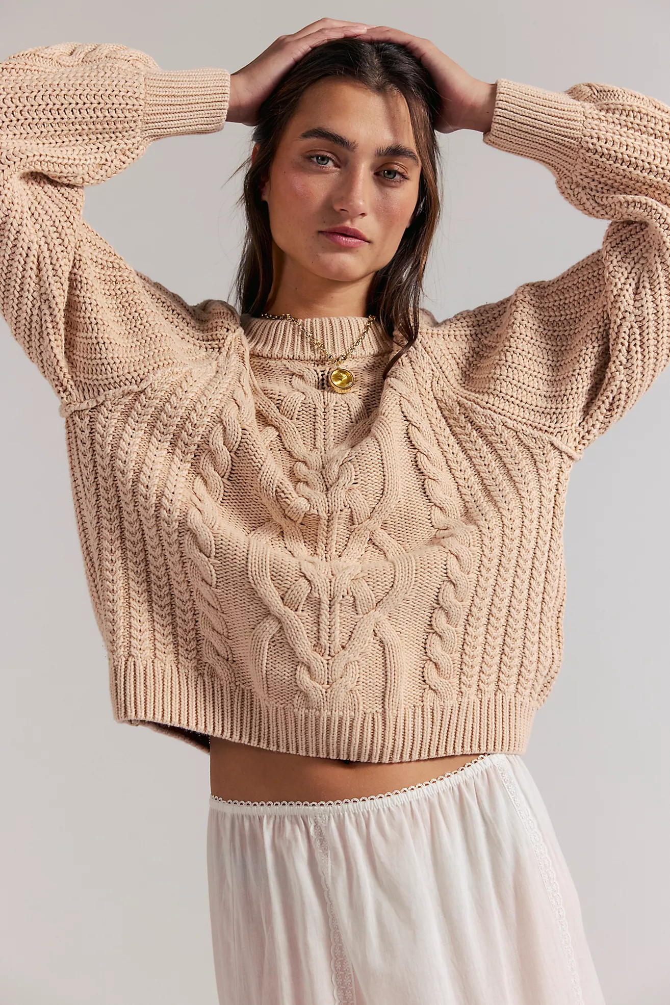 Frankie Cable Knit Sweater | Free People (Global - UK&FR Excluded)