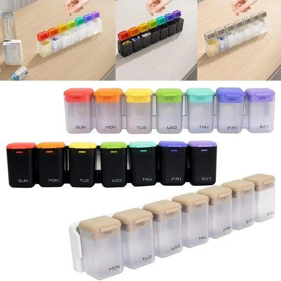 Weekly Pill Organizer Magnetic, Removable Pill Box 7 Day 1 Time A Day, Large Pill Case Travel, We... | Walmart (US)